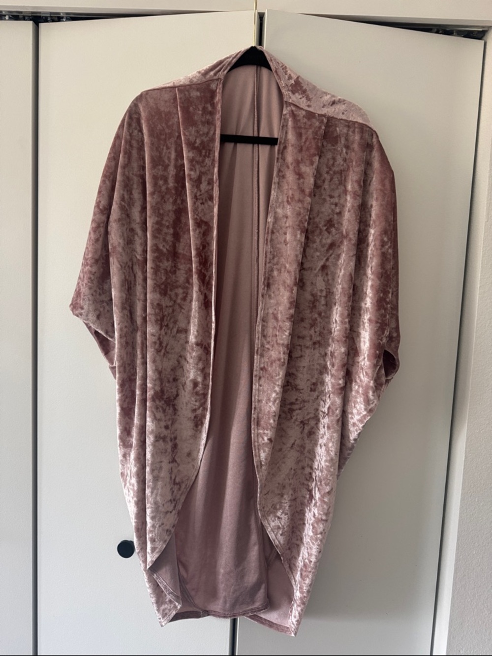 Plush Open-Front Kimono Wrap - Dusty Rose